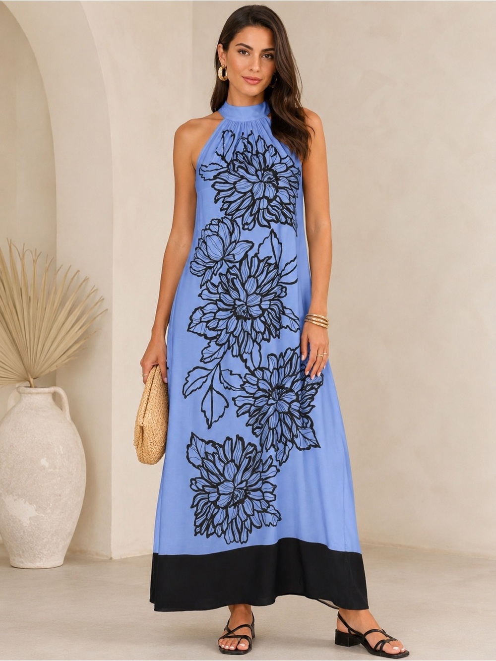 Vince Camuto Romantic Floral Maxi Dress, Size XS